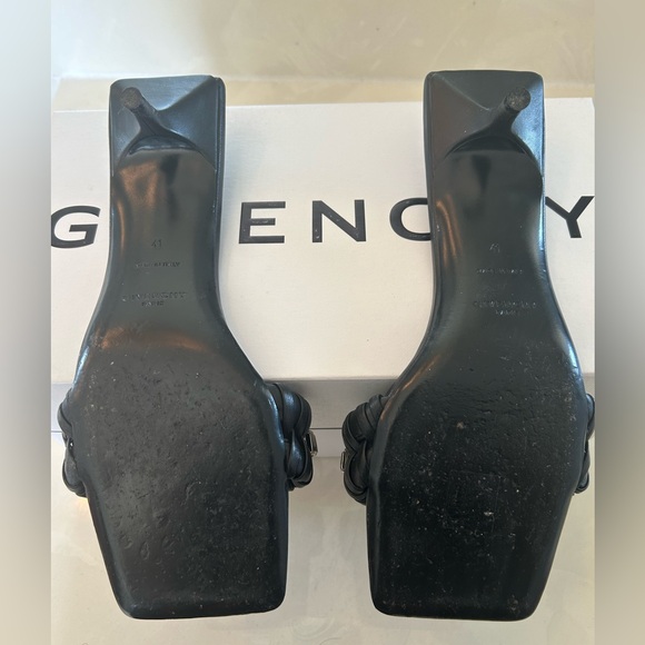 I am selling a pair of Givenchy authentic black kitten heel sandals in a size 41 - Picture 5 of 9